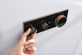 Hades - Gold Thermostatic Shower Set with Digital Display and Dual Handle Controls