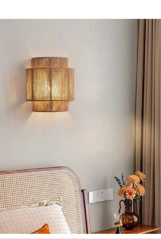 Croix - Japanese Retro Rattan Hemp Weaving Wall Lamp