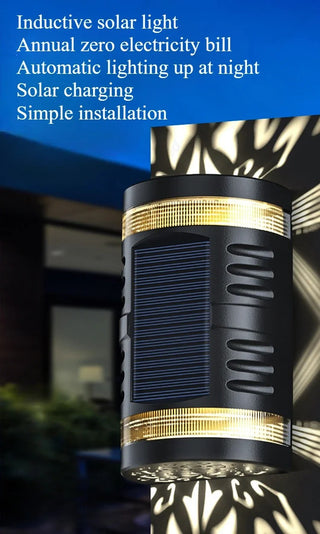 Nelda - Solar Waterproof  Courtyard Projection  Up/Down Wall Light