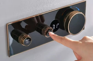 Hades - Gold Thermostatic Shower Set with Digital Display and Dual Handle Controls