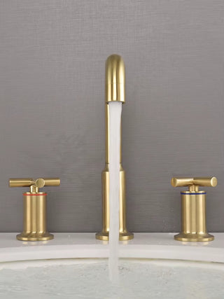 Sheryll - Dual Handle Modern Brushed Basin Tap