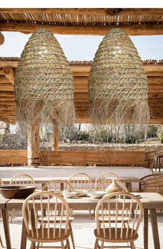 Laron - Wicker Rattan Pendant Round Ceiling Light