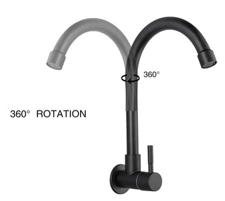 Elnora - Rotatable Modern Black Single Handle Cold Water Kitchen Drinking Tap