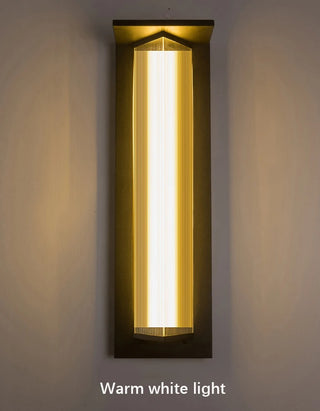 Vannora - Black Modern Patterned Glass Waterproof Outdoor Wall Light