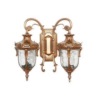 Julius - Double Head Classic Ripple Glass Outdoor Courtyard Lighting Fixture