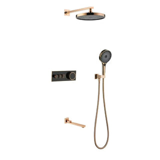 Hades - Gold Thermostatic Shower Set with Digital Display and Dual Handle Controls