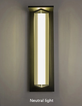 Vannora - Black Modern Patterned Glass Waterproof Outdoor Wall Light