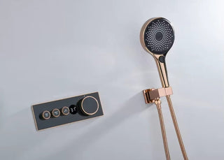 Hades - Gold Thermostatic Shower Set with Digital Display and Dual Handle Controls
