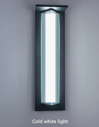 Vannora - Black Modern Patterned Glass Waterproof Outdoor Wall Light