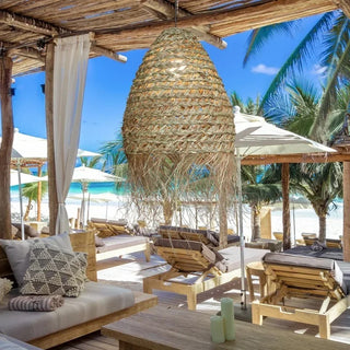 Laron - Wicker Rattan Pendant Round Ceiling Light