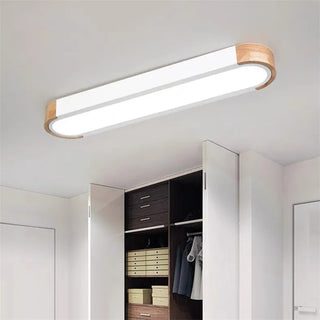 Fiqi - Modern Multicolour Rectangle Nordic Wood Flush Mount Ceiling Light