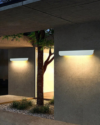 Awstin - Black Curved Modern Outdoor Wall Light