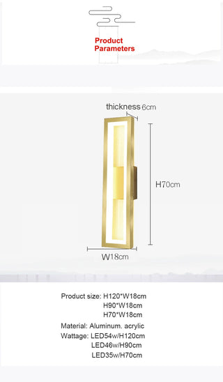 Mabun - Outdoor Modern IP65 LED Long Rectangle Wall Light