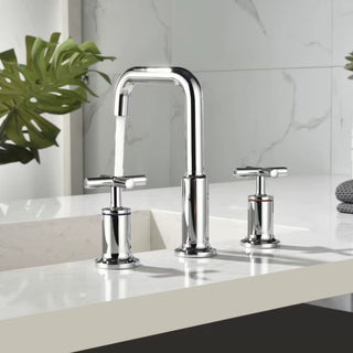 Sheryll - Dual Handle Modern Brushed Basin Tap