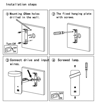 Dorie - LED Wall Reading Light With USB Charger