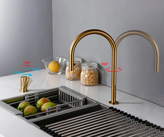 Kathe - Brass Pull Down Hot/Cold Mixer Tap