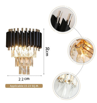 Lacey - Crystal Tiered Modern Glass Wall Light Chandelier