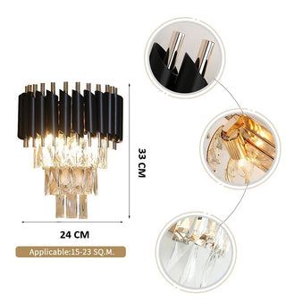 Lacey - Crystal Tiered Modern Glass Wall Light Chandelier
