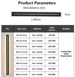 Yestyn - Outdoor Strip LED Wall Mounted Light Bar