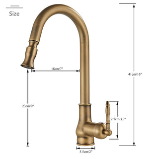 Denae - Brass Single Hole Single Lever Pull Out Kitchen Tap