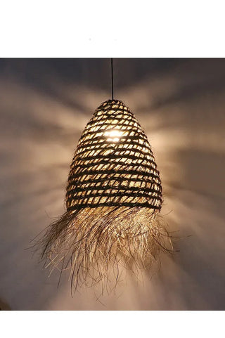Laron - Wicker Rattan Pendant Round Ceiling Light