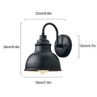 Dovar - Outdoor Round Fixed Curved Arm Downlight Wall Light
