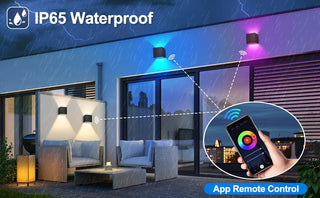 Lewella - Semicircle Waterproof Black Outdoor RGB APP Controlled Wall Light