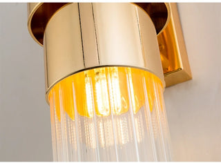 Elowyn - Modern Gold Glass Cylindrical Up Down Wall Light