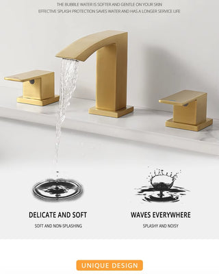 Melodee - Modern Dual Handle Brass Waterfall Basin Mixer Tap