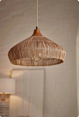 Cayden - Handmade Farmhouse Rattan Pendant Light
