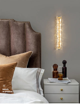 Quentin - Modern Crystal Patterned Glass Gold LED Wall Light