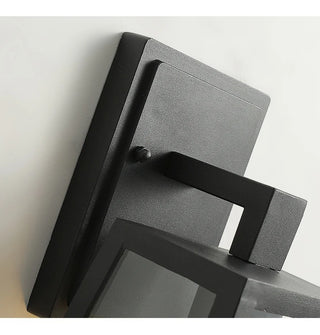 Talfryn - Glass Black Caged Bulb Outdoor Wall Light