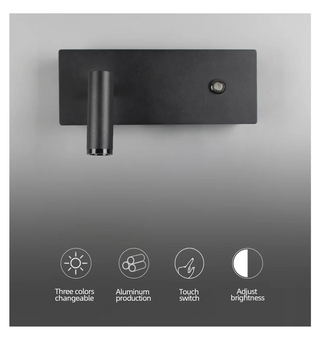 Dotty - Adjustable Modern Silver Reading Wall Light