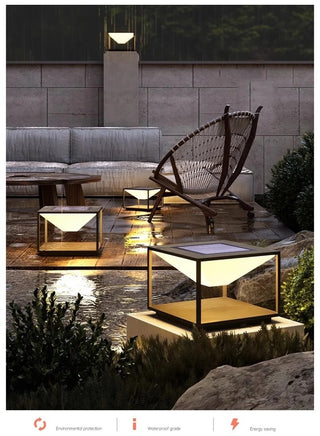 Meg - Solar Waterproof Square Light Dripping LED Outdoor Post Lights