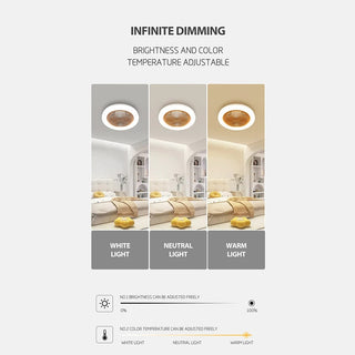 Cassipora - 2-in-1 Ceiling Fan Light E27 LED 30W