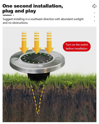 Erasmo - Solar Powered Ground Buried  Waterproof LED Lights
