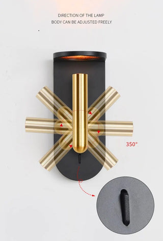 Nicodemus - Modern Flame Gold Reading Wall Light