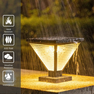 ILona - Modern Minimalist Waterproof Square Prismatic Stainless Steel Outdoor Glass Light For Patio