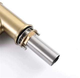 Dorene - Gold Brass Porcelain Pull Down Dual Mixer Kitchen Tap