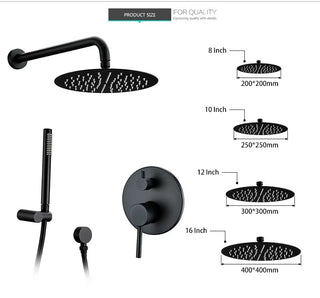 Nicoletta - Modern Brass 8" Rainfall Head Wall Mounted Shower Set