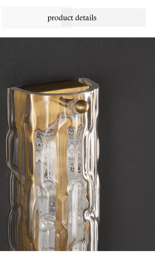 Quentin - Modern Crystal Patterned Glass Gold LED Wall Light