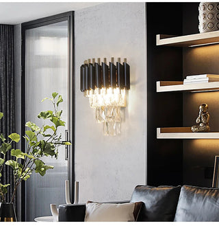 Lacey - Crystal Tiered Modern Glass Wall Light Chandelier