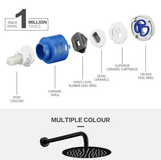 Nicoletta - Modern Brass 8" Rainfall Head Wall Mounted Shower Set