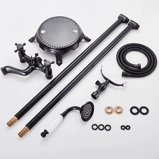 Barnaba - Floor Mounted Bathtub Dual Handle Shower Tap Set