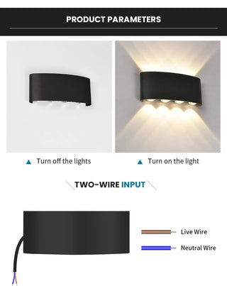 Kenndra - Hex Shaped Up/Down Outdoor Wall Light