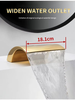 Mella - 3 Piece Modern Waterfall Bathtub Mixer Tap Set Pull Out Shower