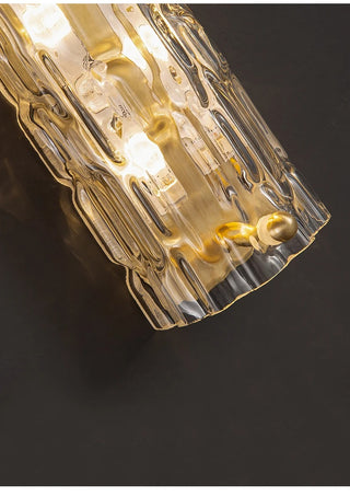 Quentin - Modern Crystal Patterned Glass Gold LED Wall Light