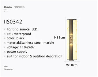 Jaspar - Marble Style Outdoor LED Wall Light Bar