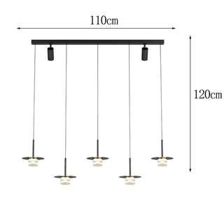 Borama - Modern Industrial Multi Head Black Hanging Pendant Ceiling Light