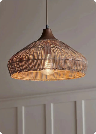 Cayden - Handmade Farmhouse Rattan Pendant Light